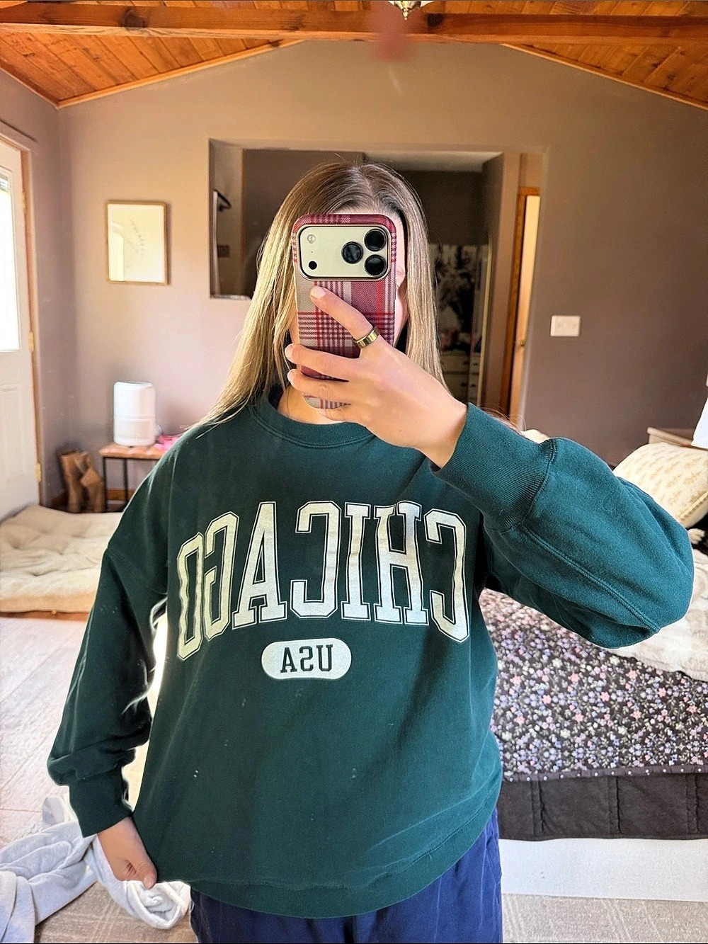 Abercrombie & Fitch Chicago USA Graphic Crewneck Sweatshirt Size Large